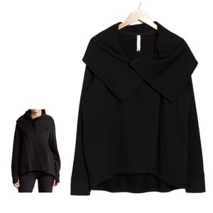 Z BY ZELLA Shooting Star Drape Collar Cardigan in Black Size XS